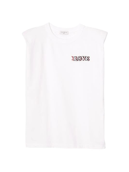 Sandro Eloan Embroidered Muscle Tee 3 Sandro Eloan Embroidered Muscle Tee