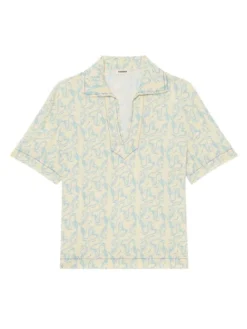Sandro Osiris Collared Viscose Tee