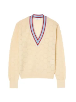 Sandro Lorezo Polka Dot V-Neck Sweater Ecru -Sandro Sales Shop unnamed file 762