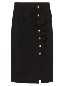 Sandro Lisandre Ruffle Midi Skirt