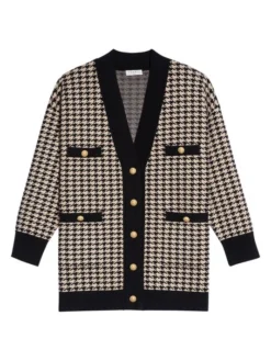 Sandro Dane Oversized Houndstooth Cardigan Ecru Black -Sandro Sales Shop unnamed file 869