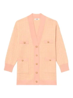 Sandro Dane Oversized Houndstooth Cardigan Ecru Black -Sandro Sales Shop unnamed file 870