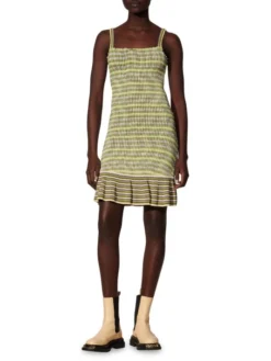 Sandro Christie Smocked Mini Dress